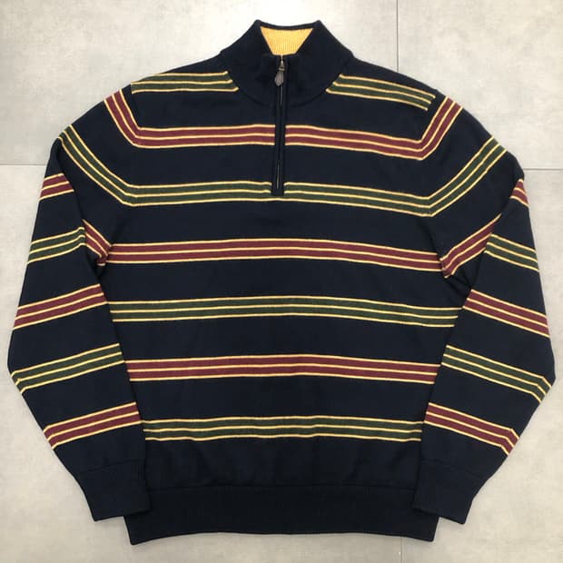 브룩스브라더스 메리노울100% 반집업 니트 스웨터 L