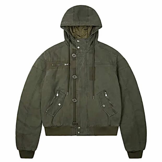 결제창) 아캄 Button Placket Cotton Ma-1 카키 버튼