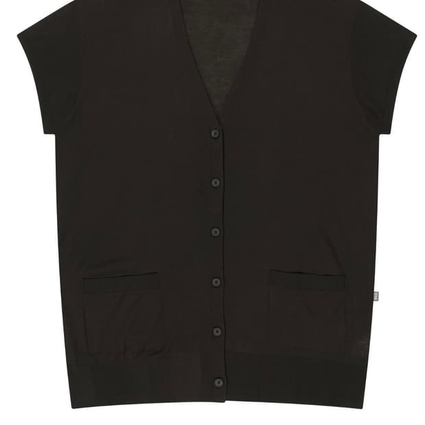 코이세이오038 HALF SLEEVE CARDIGAN DARK BROWN