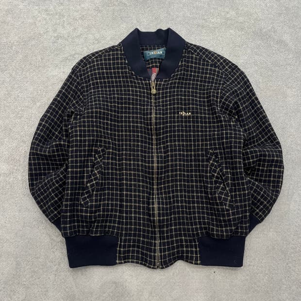 95 INDIAN 체크 봄버 자켓