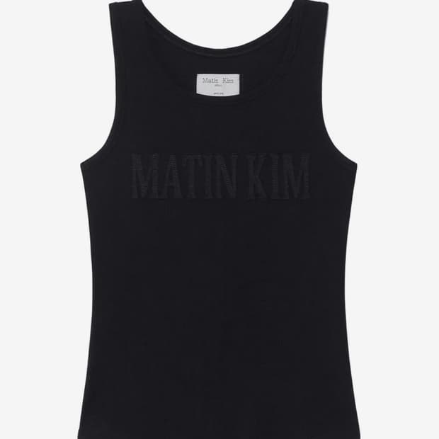 마뗑킴 LOGO APPLIQUE 슬림 탱크 탑 블랙 M