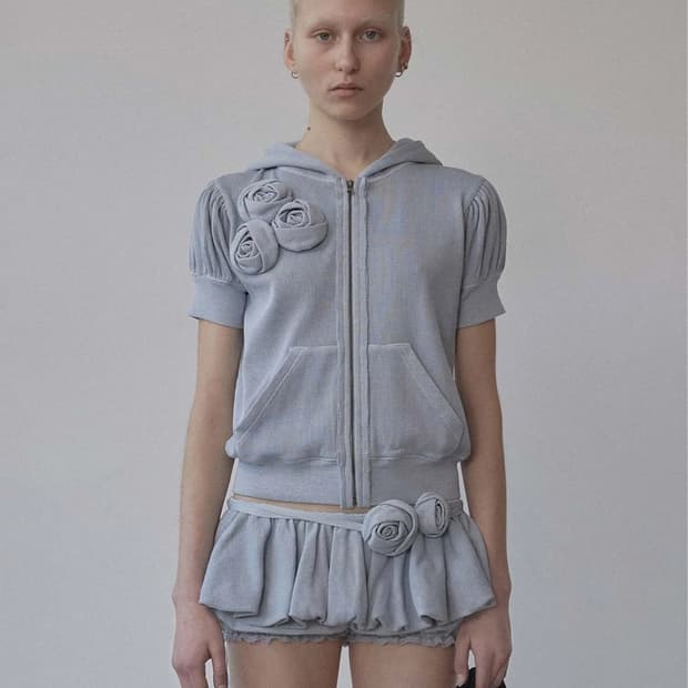 스컬프터 Washed Rose Hoodie Zip-Up Dusty Sky