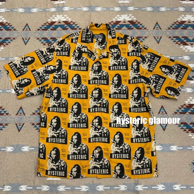[L] 히스테릭글래머 픽션 알로하 셔츠 옐로우 