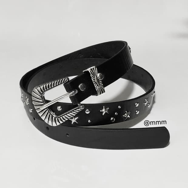 [Unisex] 스타찡 웨스턴 장식 가죽벨트