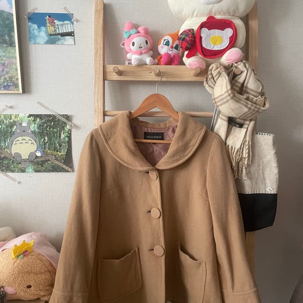 모리걸 빈티지 베이지 둥근카라 숏코트💛💗