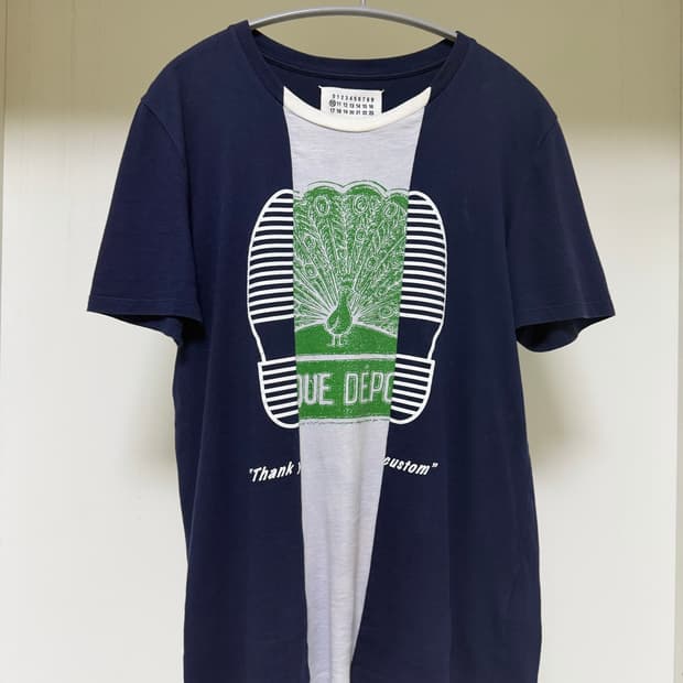 Maison margiela 아웃솔 네이비 반팔 티셔츠