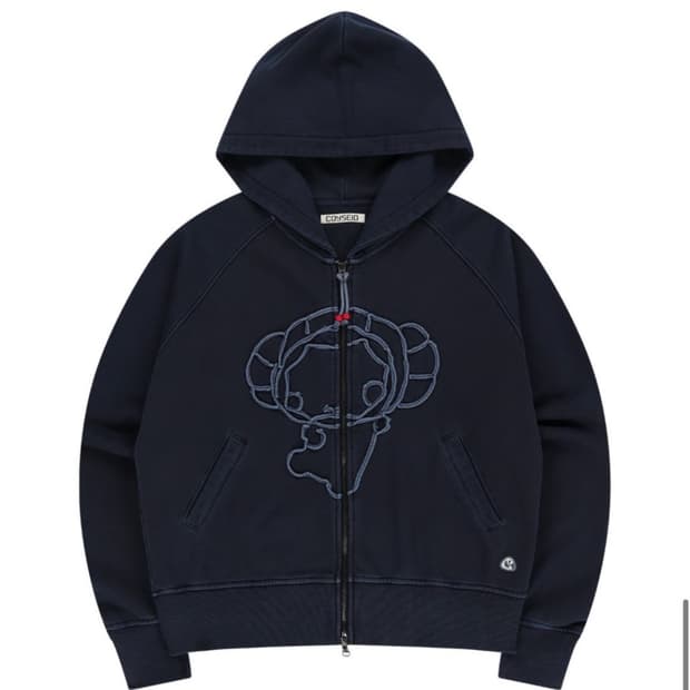 코이세이오 빈티지 테이프후드집업 네이비