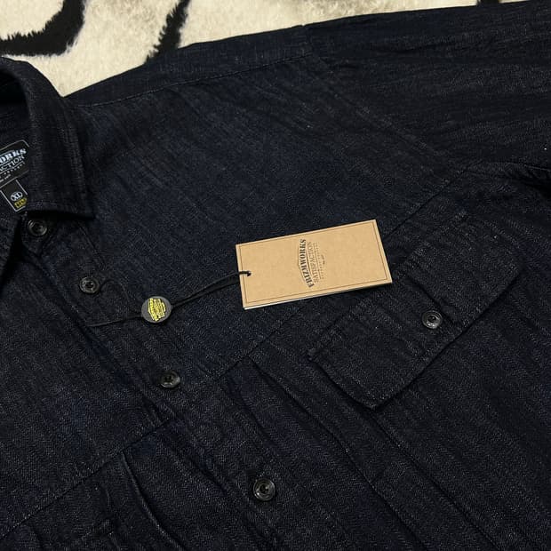 [XL]프리즘웍스 데님 오버사이즈 투포켓 셔츠/인디고