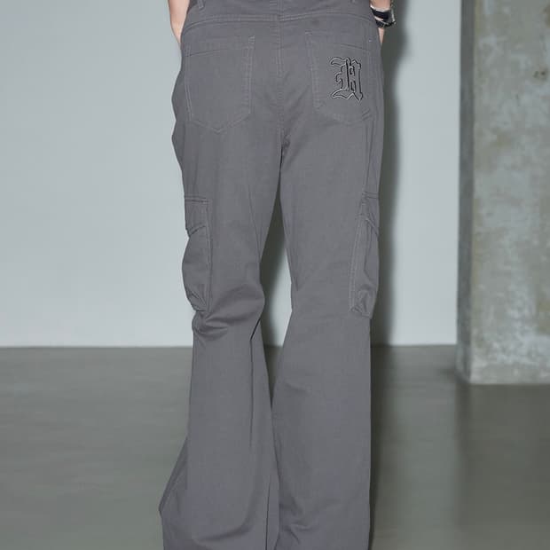 피그먼트 부츠컷 카고 팬츠 [스모크 그레이]