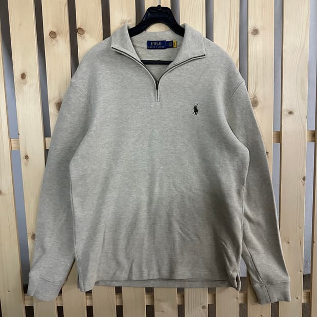 (M) 폴로 랄프로렌 베이지 반집업 니트