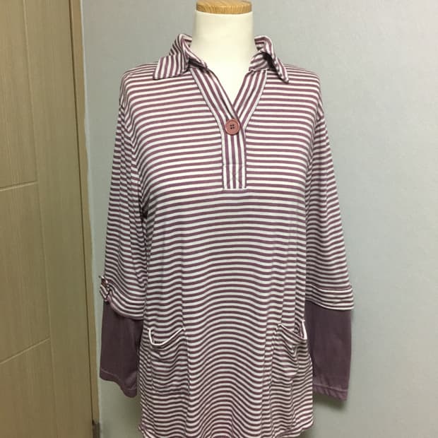 빈티지 레이어드 뮤트퍼플 하구미 모리걸 아오이유우 폴라티