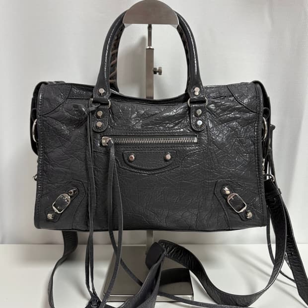 발렌시아가 시티 모터백 그레이 스몰