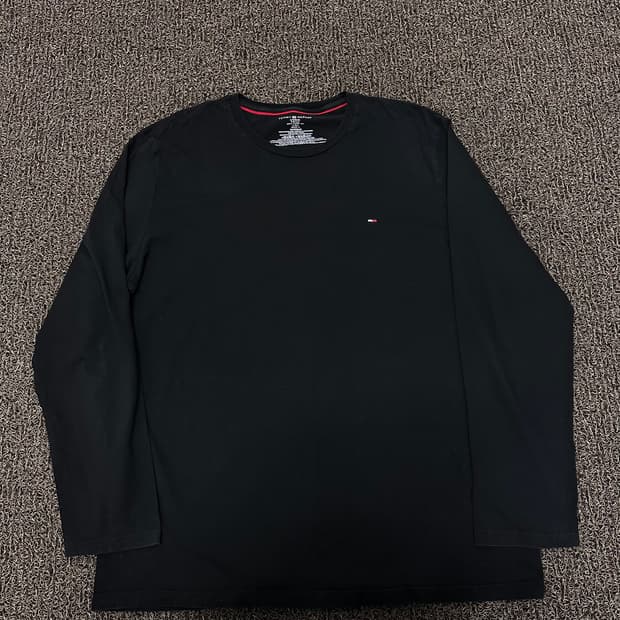 타미힐피거 긴팔티셔츠 블랙 XL