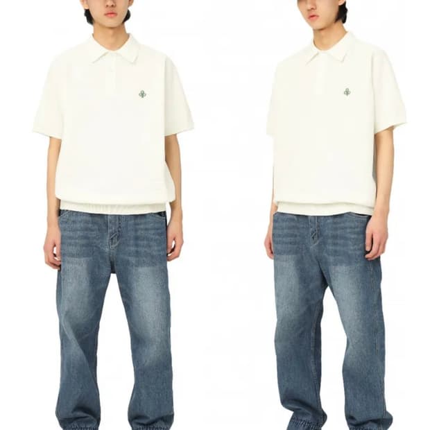 예스아이씨 Y.E.S Knit PK Shirts White 니트피케이셔츠