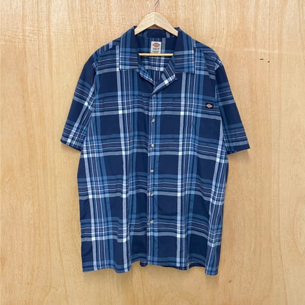 DICKIES madras check open collar shirts
