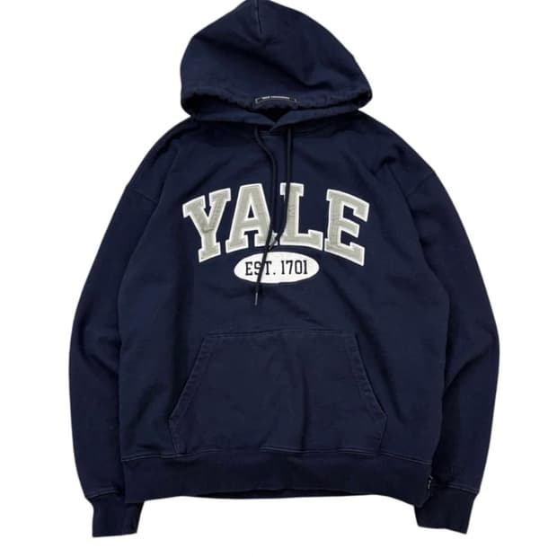 예일(YALE) 투톤아치 후드 네이비 M