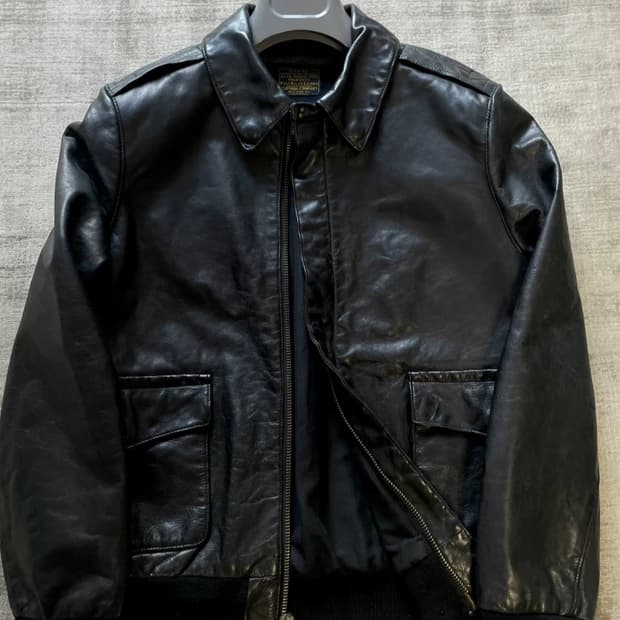 정품 폴로 랄프로렌 클래식 카우하이드 A-2 가죽 자켓 하이그로시