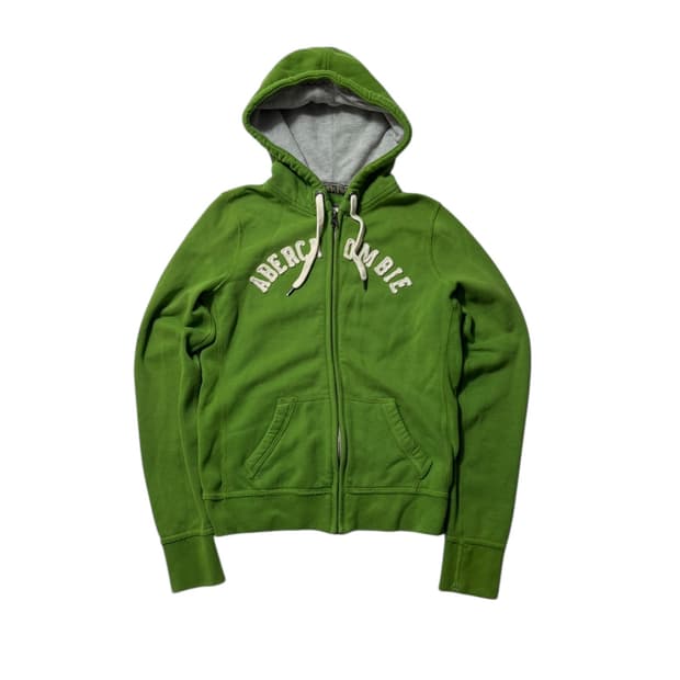 아베크롬비 말차 이치로고 그린 딱붙 후드집업 M