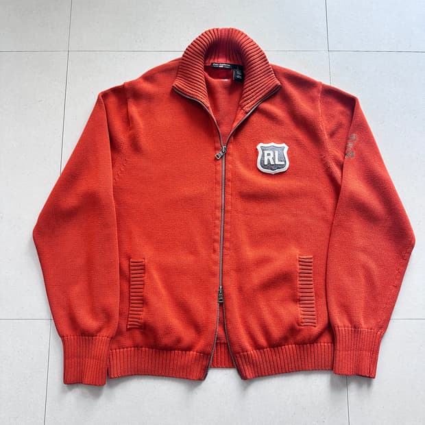 폴로 진스 빈티지 RL 패치 니트 집업 L