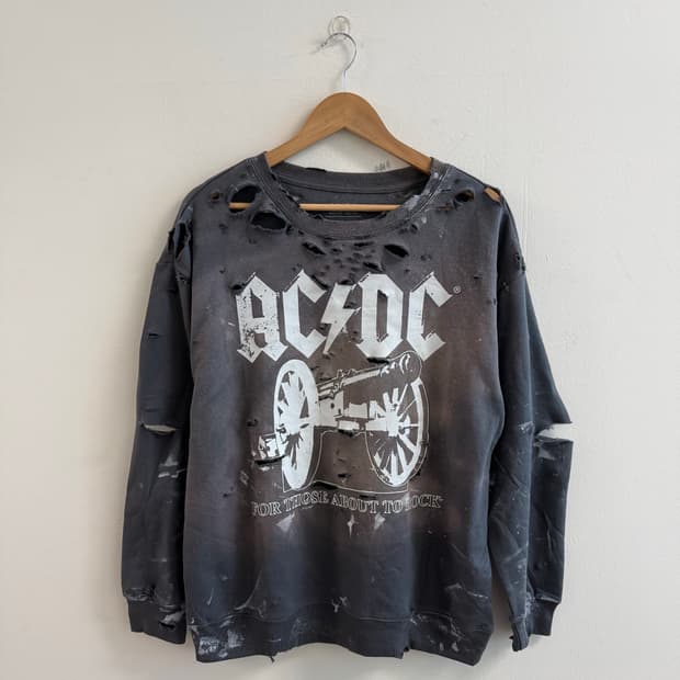 AC/DC distressed faded sweat shirts