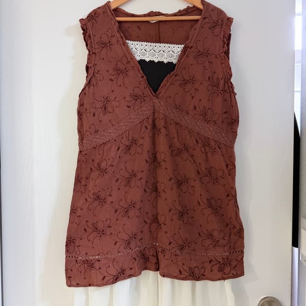 일본빈티지 초코브라운 원피스 세트