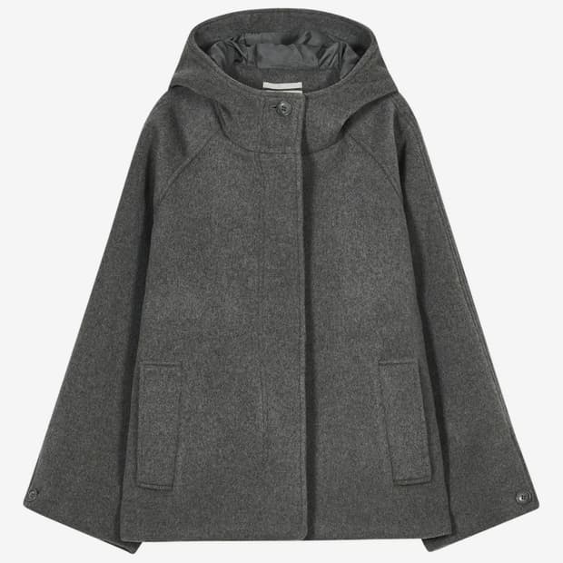 (모카 손민수템) Hooded Half Coat [Gray]