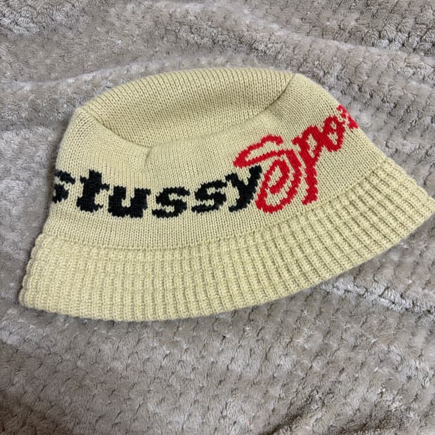 스투시 스포츠 니트 버킷햇 카키