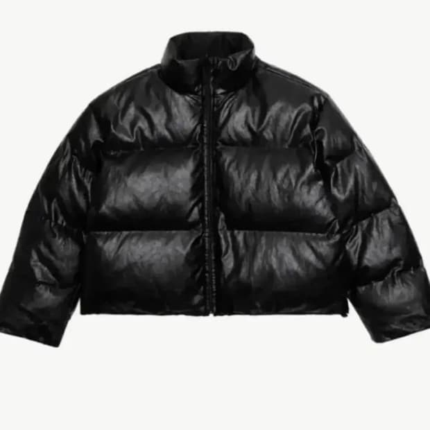 [M]아모멘토 비건 레더 리버서블 패딩