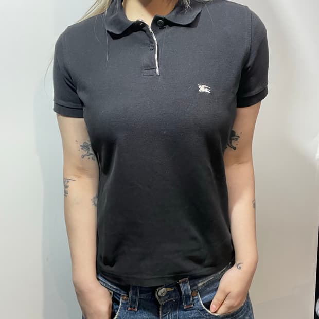 버버리 블랙 반팔 폴로 티셔츠