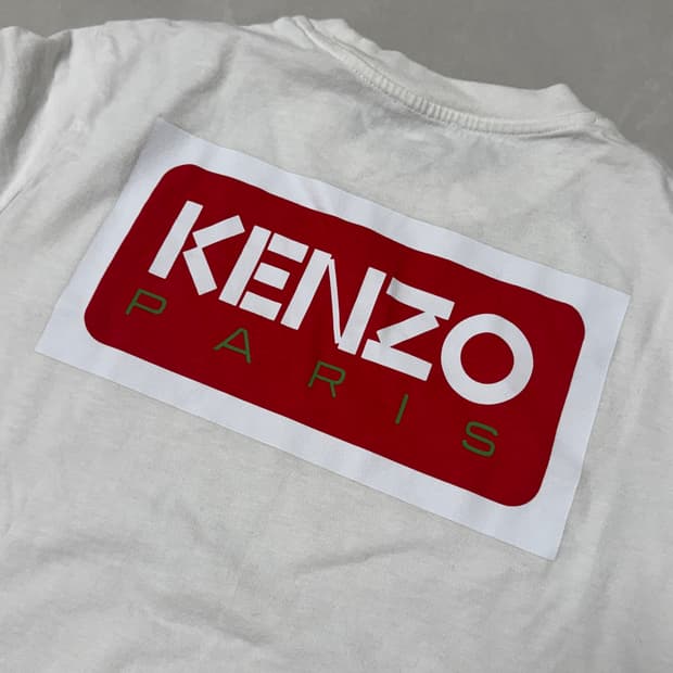 KENZO 겐조 화이트 레드 로고 반팔 티셔츠