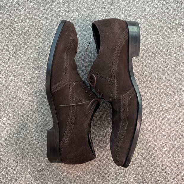 프라다 스웨이드 레이스업 윙팁 더비슈즈 10