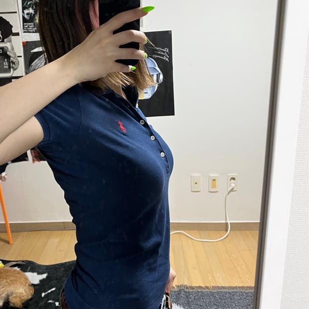 폴로 랄프로렌 네이비 레드 포니 피케이 티셔츠