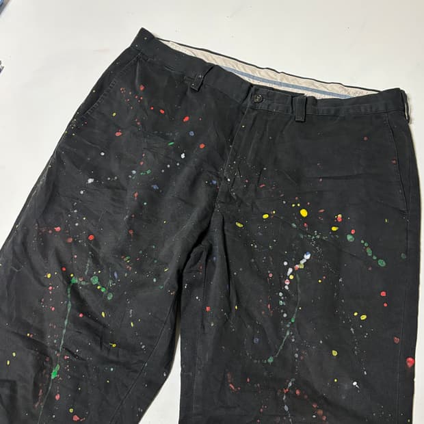 폴로 블랙 페인팅 치노 팬츠 36