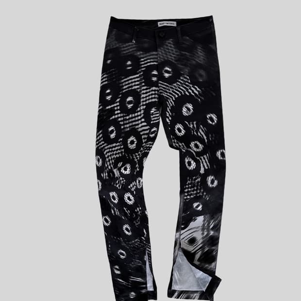 ISSEY MIYAKE 빈티지 모노톤 그래픽 패턴 팬츠