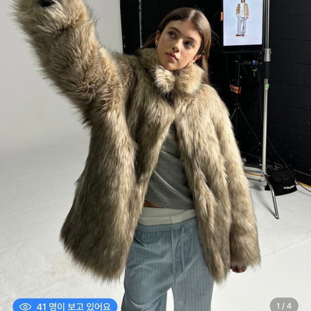 애프터아워즈 퍼자켓 사이즈 1 OVERSIZED FUR JACKET V3