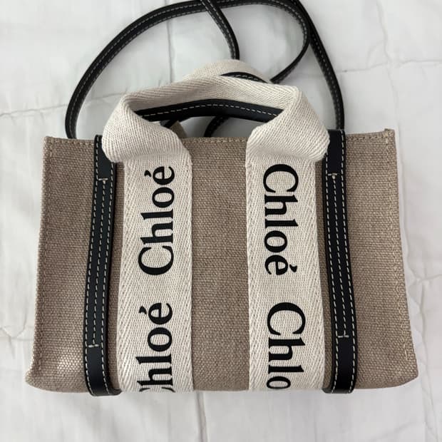클로에 우디미디 토트백