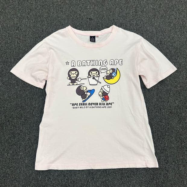 M)베이프 베이비마일로 베이비핑크 반팔