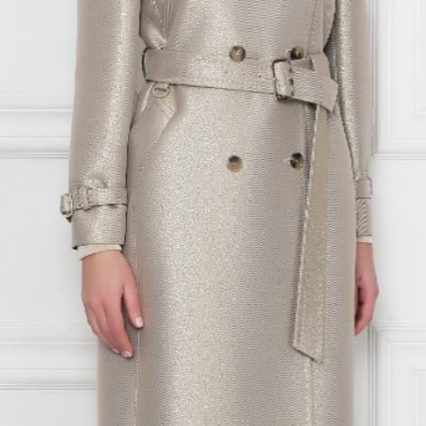 MaxMara 메탈릭 롱 트렌치코트