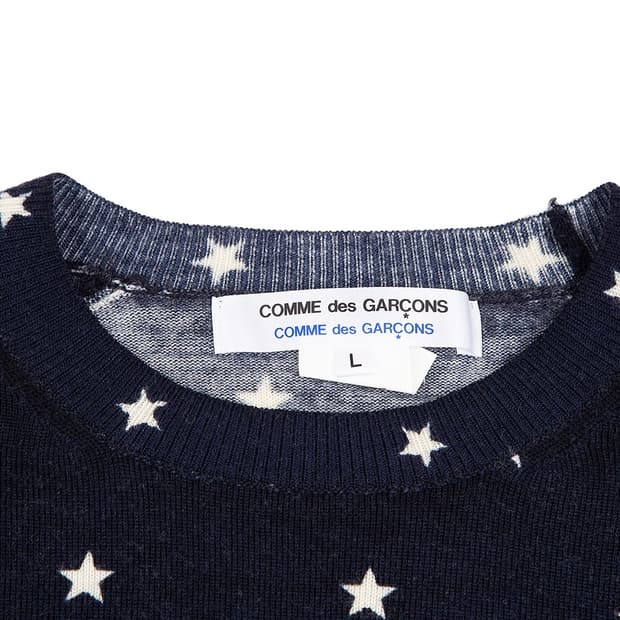 꼼데가르송 별 니트 Pilling Wool Star Knit Navy