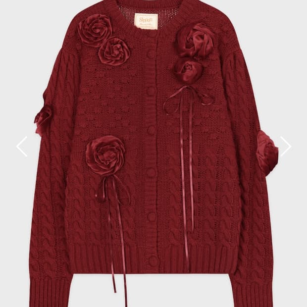 [구함] SN Rosette Volume Cardigan (Red)