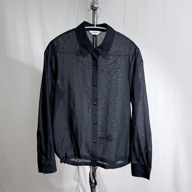 ETOFFER 시스루 스트링 셔츠