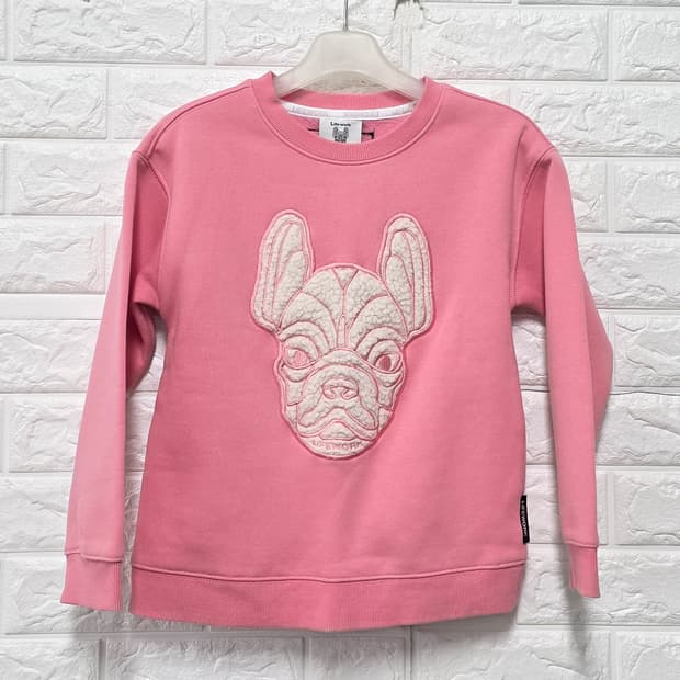 7Y 라이프워크 핑크 불독 맨투맨 L