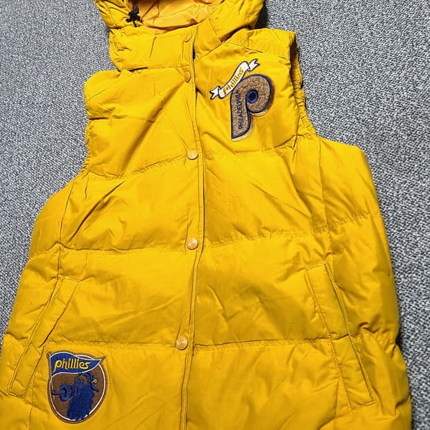 MLB 필라델피아 덕다운 패딩 후드 조끼 베스트  85