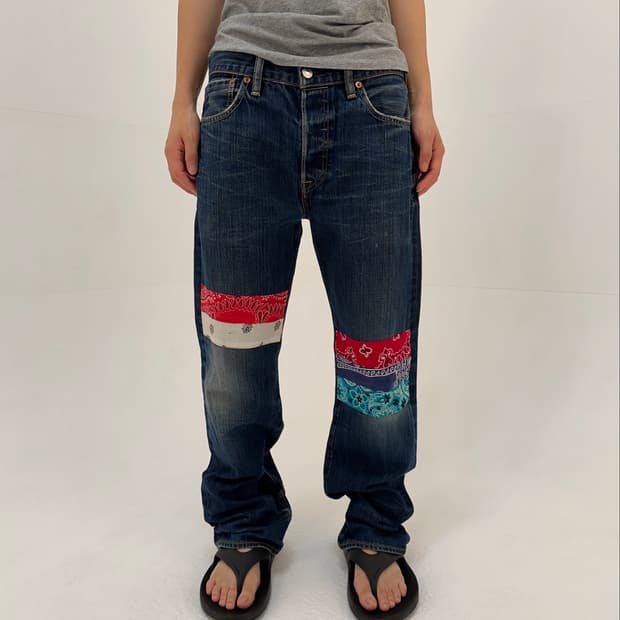 Levi's 리바이스 501 반다나 패치워크 데님 팬츠 상품이미지1