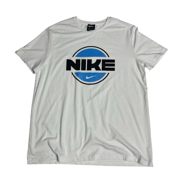 나이키 블루 서클 로고 반팔티 L