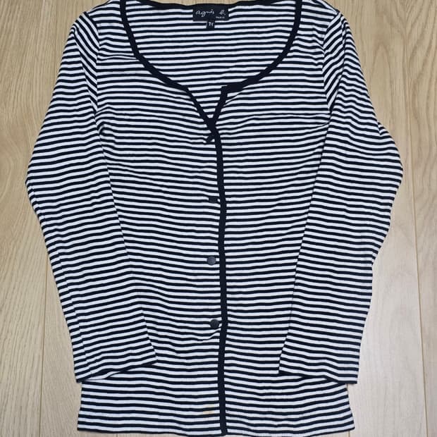 Agnes B 아네스베 스트라이프 컴팩트 탑