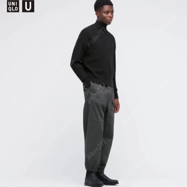 유니클로 u 메리노울 니트 집업 L