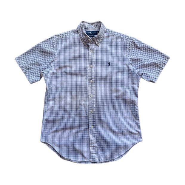 폴로 랄프로렌 버튼다운 반팔 체크셔츠
