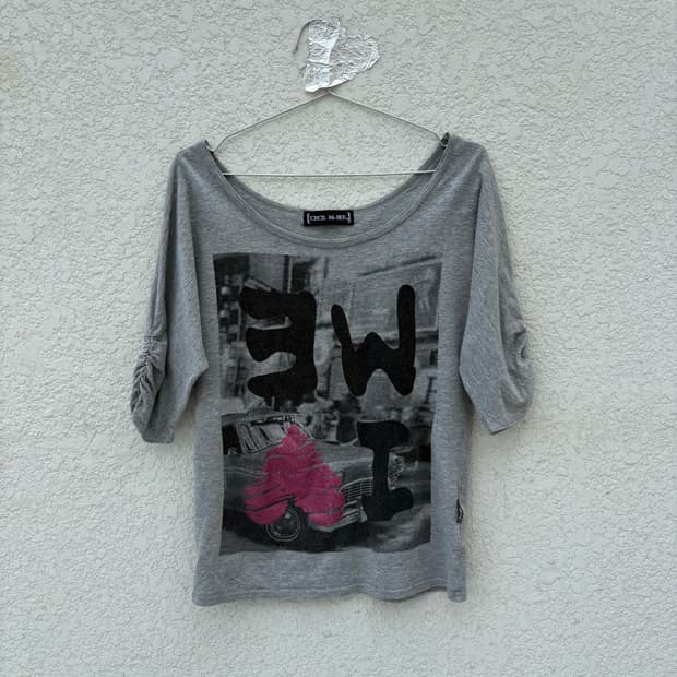 10 i luv me shirring grey top