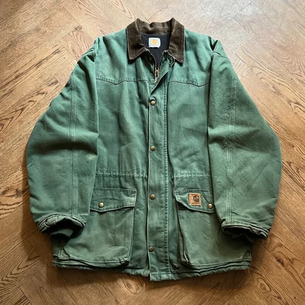 [2XL]칼하트 USA 퀼팅 라이닝 헌터그린 워크 코트 자켓